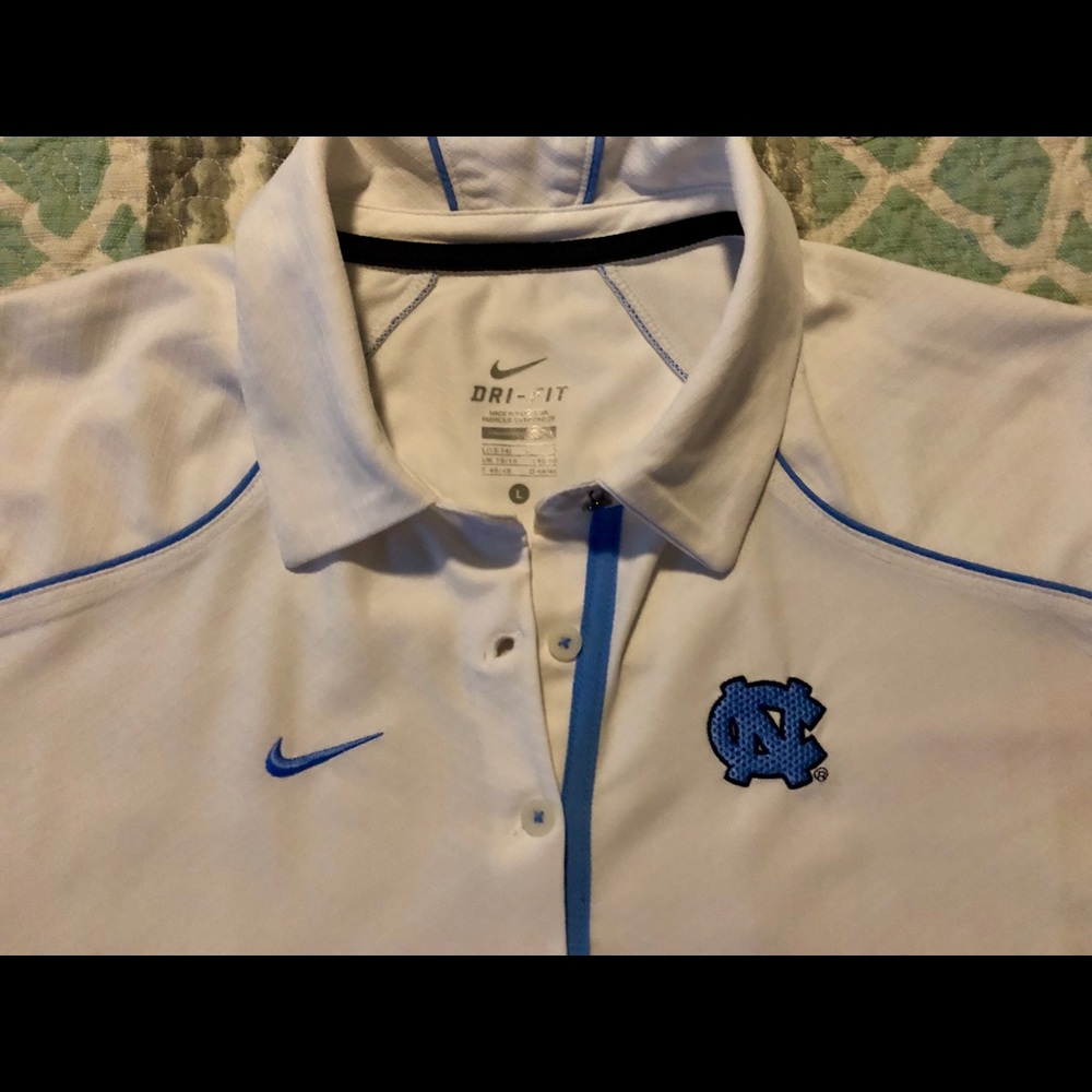 Nike Carolina UNC collar shirt, white, like new